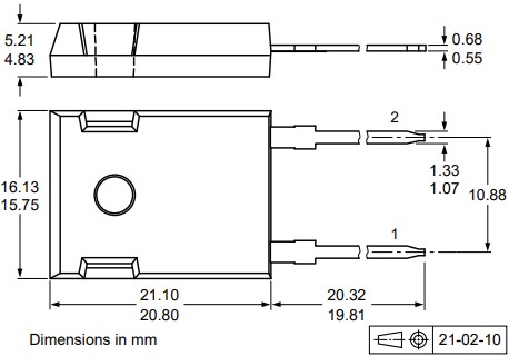 Mechanical Drawing - Nexperia PSC1665x Silicon Carbide (SiC) Schottky Diodes